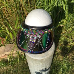 Festival Visor, iridescent black, lots of bling!